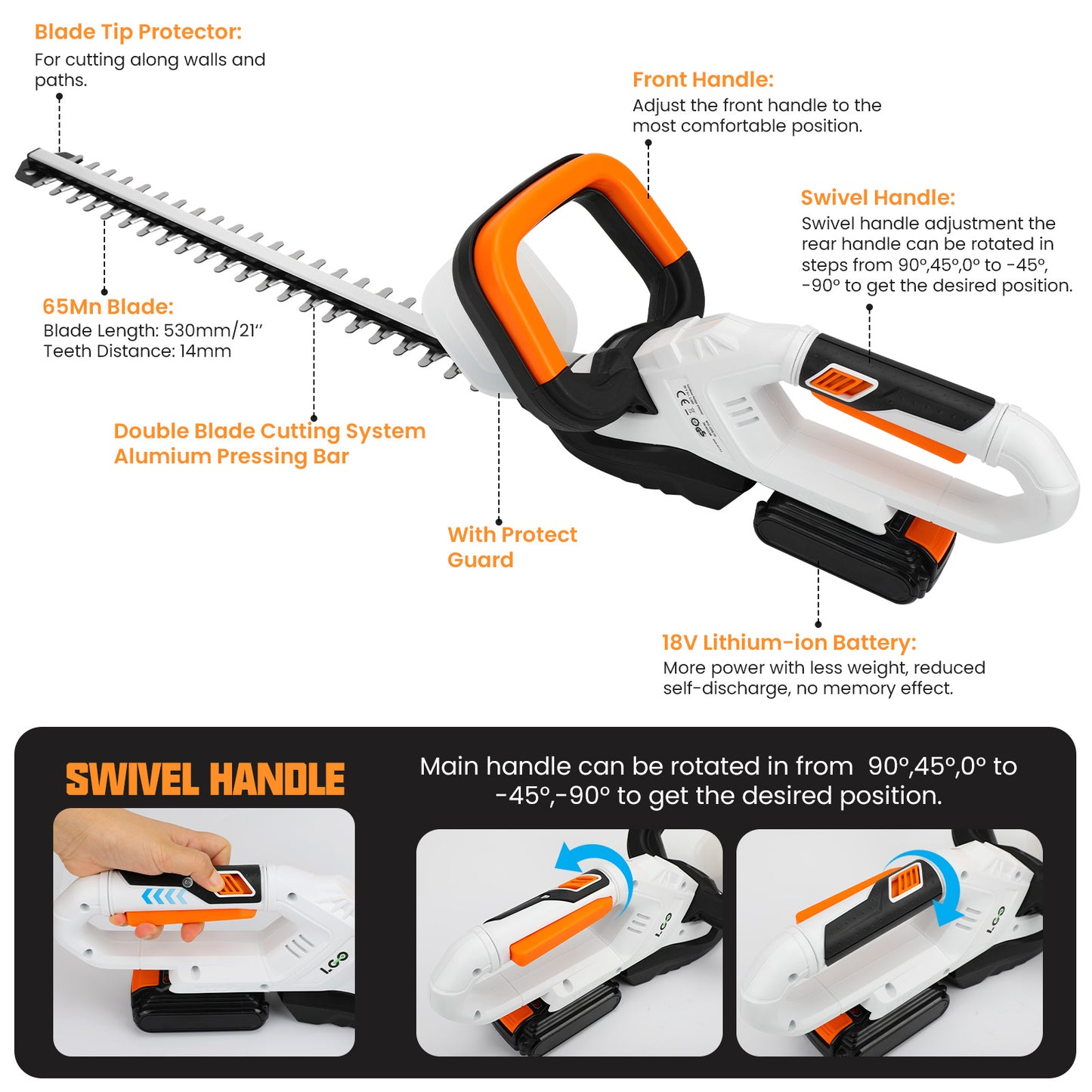 20V Cordless Hedge Trimmer